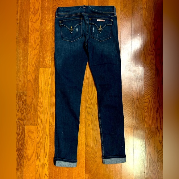 Hudson cuffed distressed dark denim jeans. Size 28. EUC - Picture 2 of 5